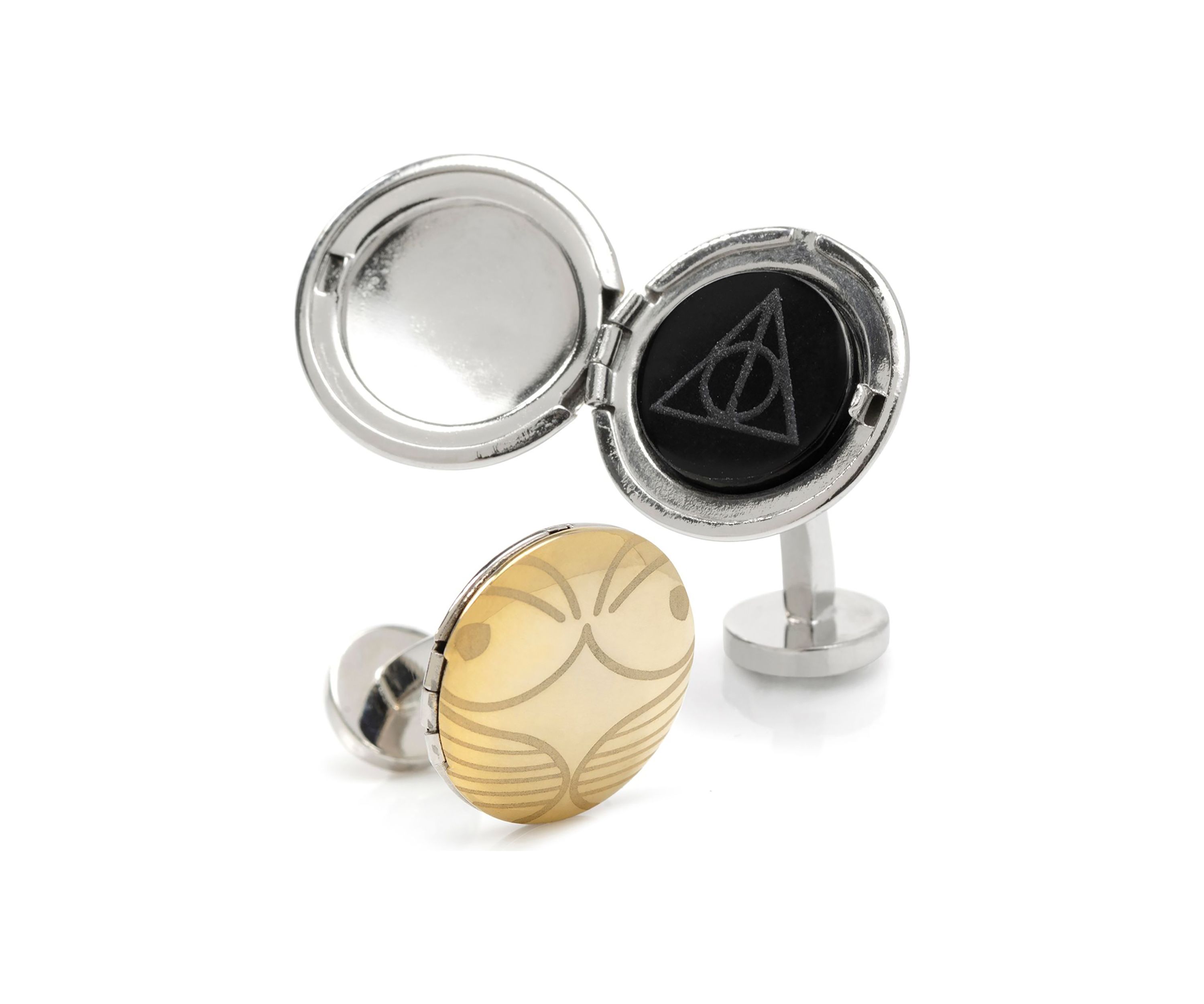 Golden Snitch Hidden Deathly Hallows Locket Cufflinks