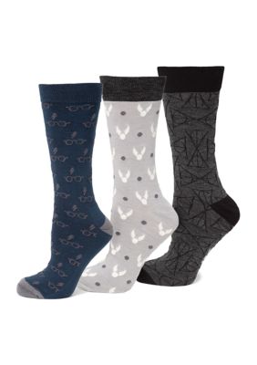 Men’s Harry Potter 3 Pack Sock Gift Set, Grey
