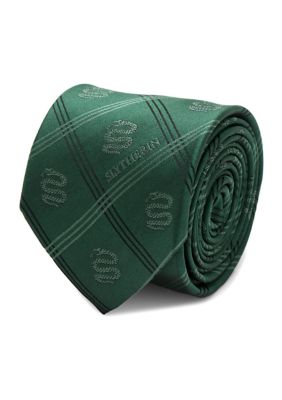 Harry Potter Men's Slytherin Plaid Tie, Green