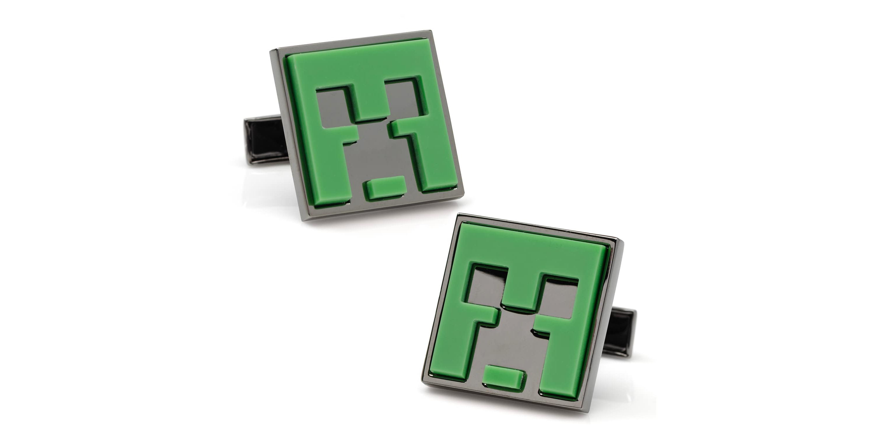 Minecraft Creeper Gunmetal Cufflinks
