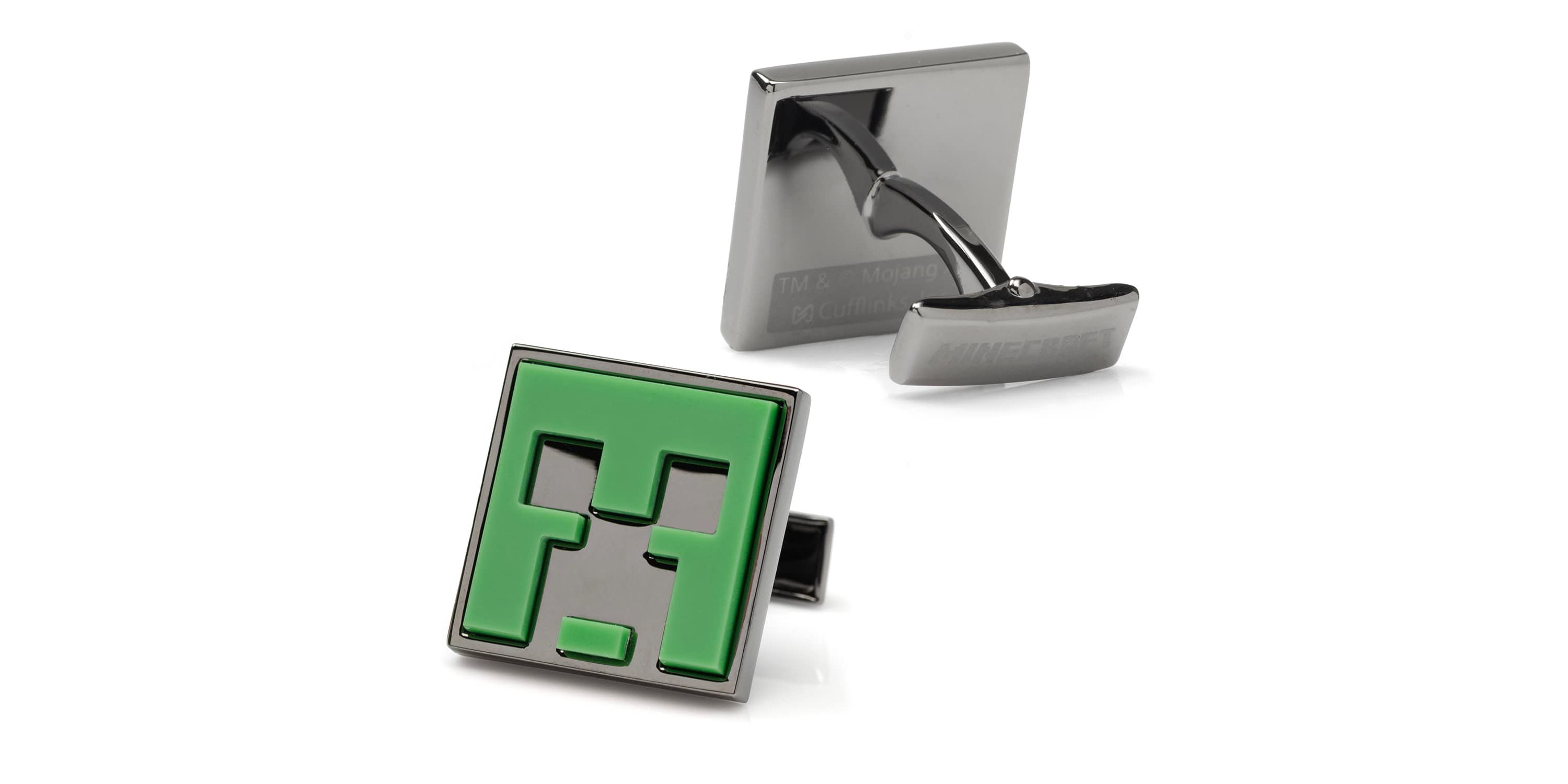 Minecraft Creeper Gunmetal Cufflinks