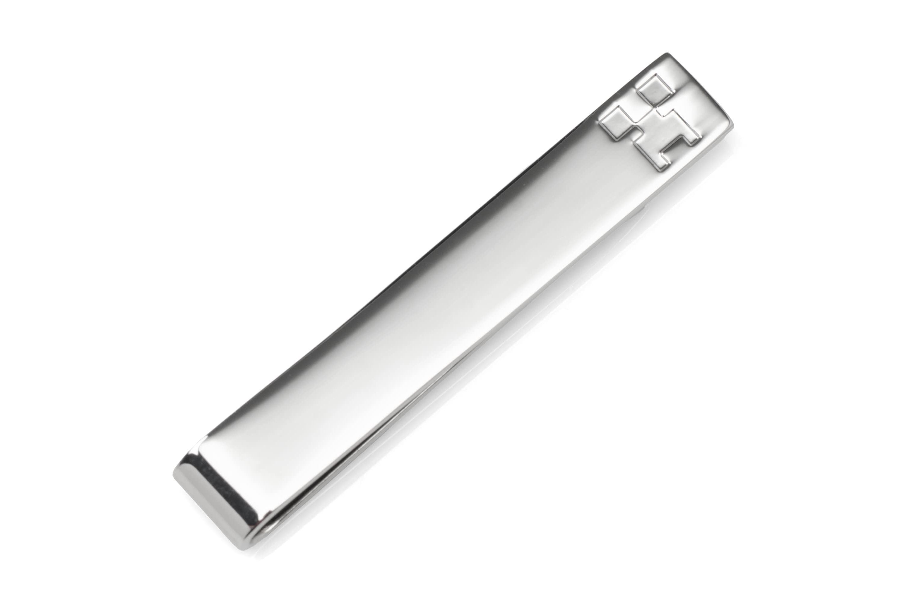Minecraft Creeper Hidden Message Silver Tie Bar