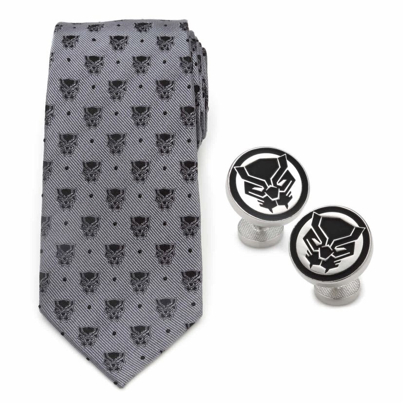 Black Panther Gray Necktie Gift Set