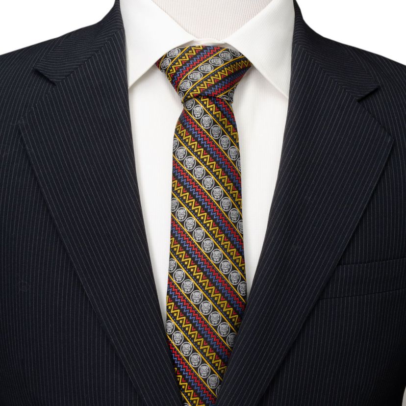Black Panther Tribal Stripe Tie