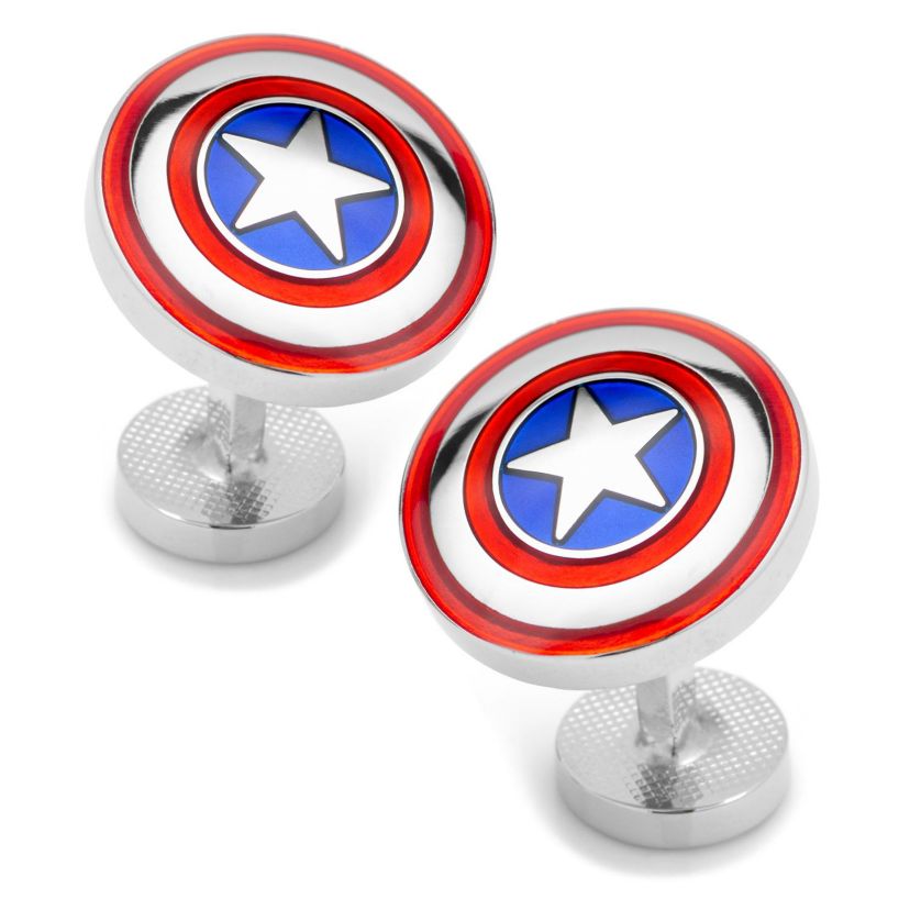 Captain America Cufflinks and Tie Bar Gift Set