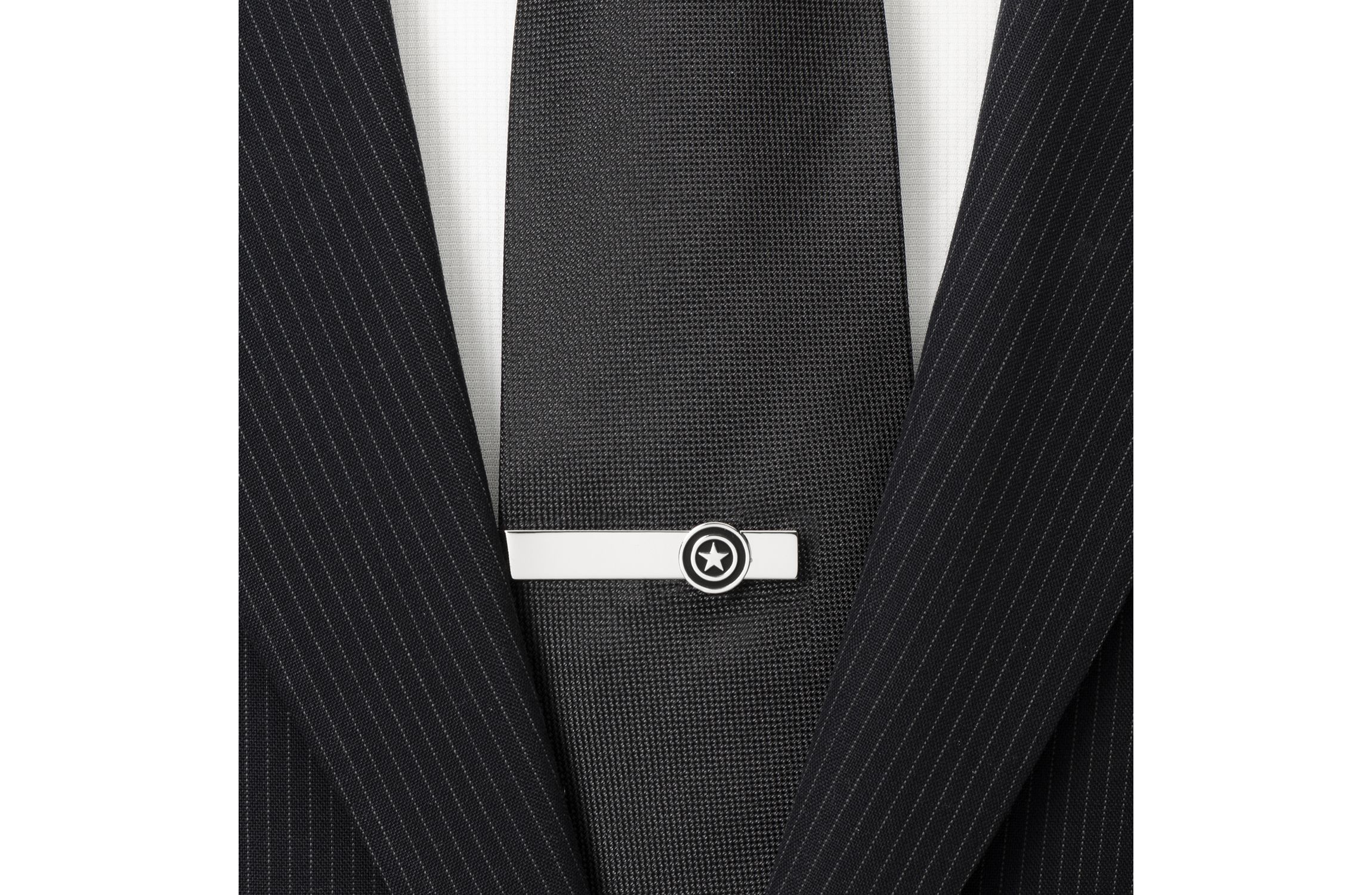 Captain America Silver Hidden Message Tie Bar