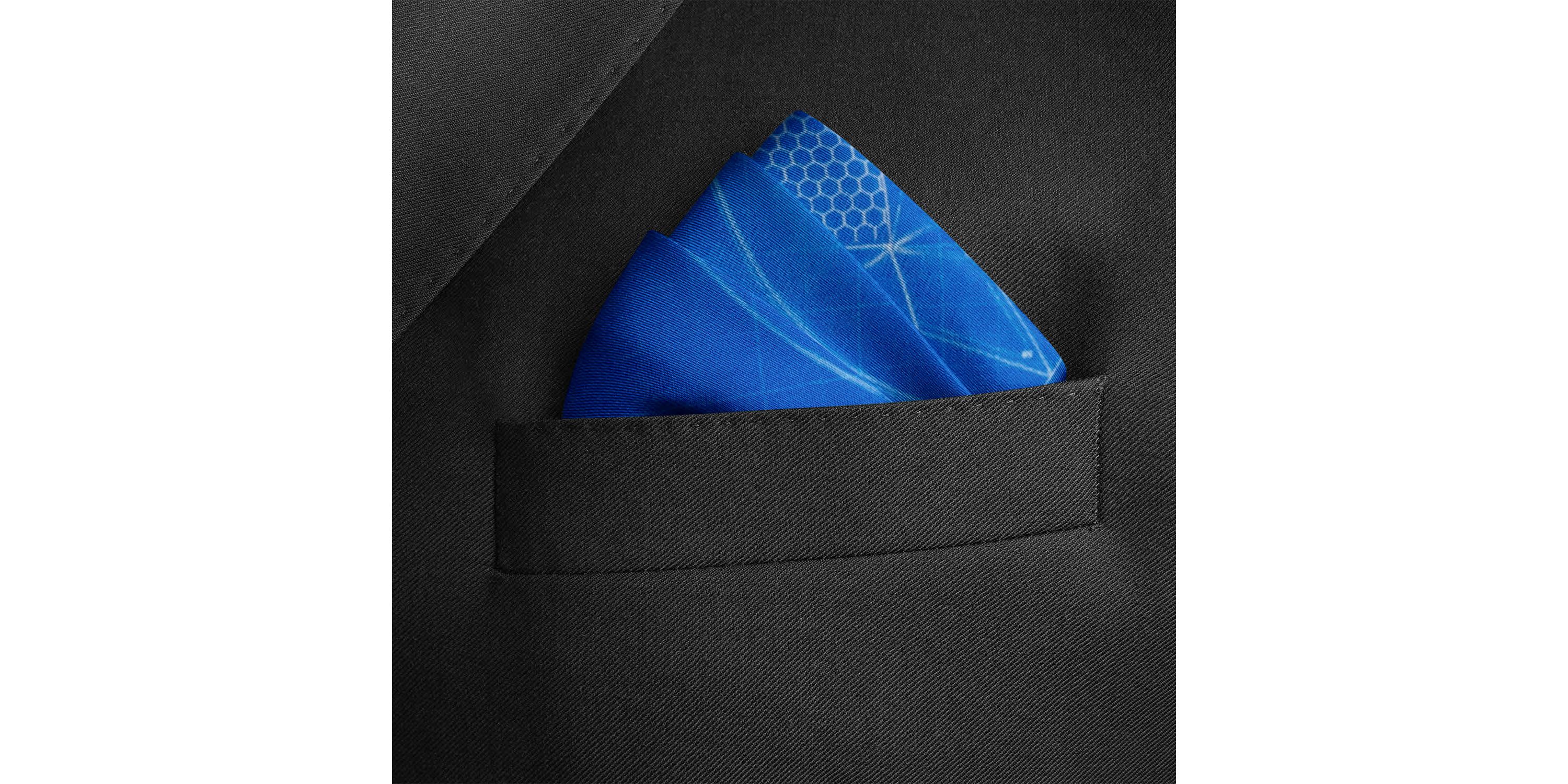 Captain America Shield Blueprint Pocket Square