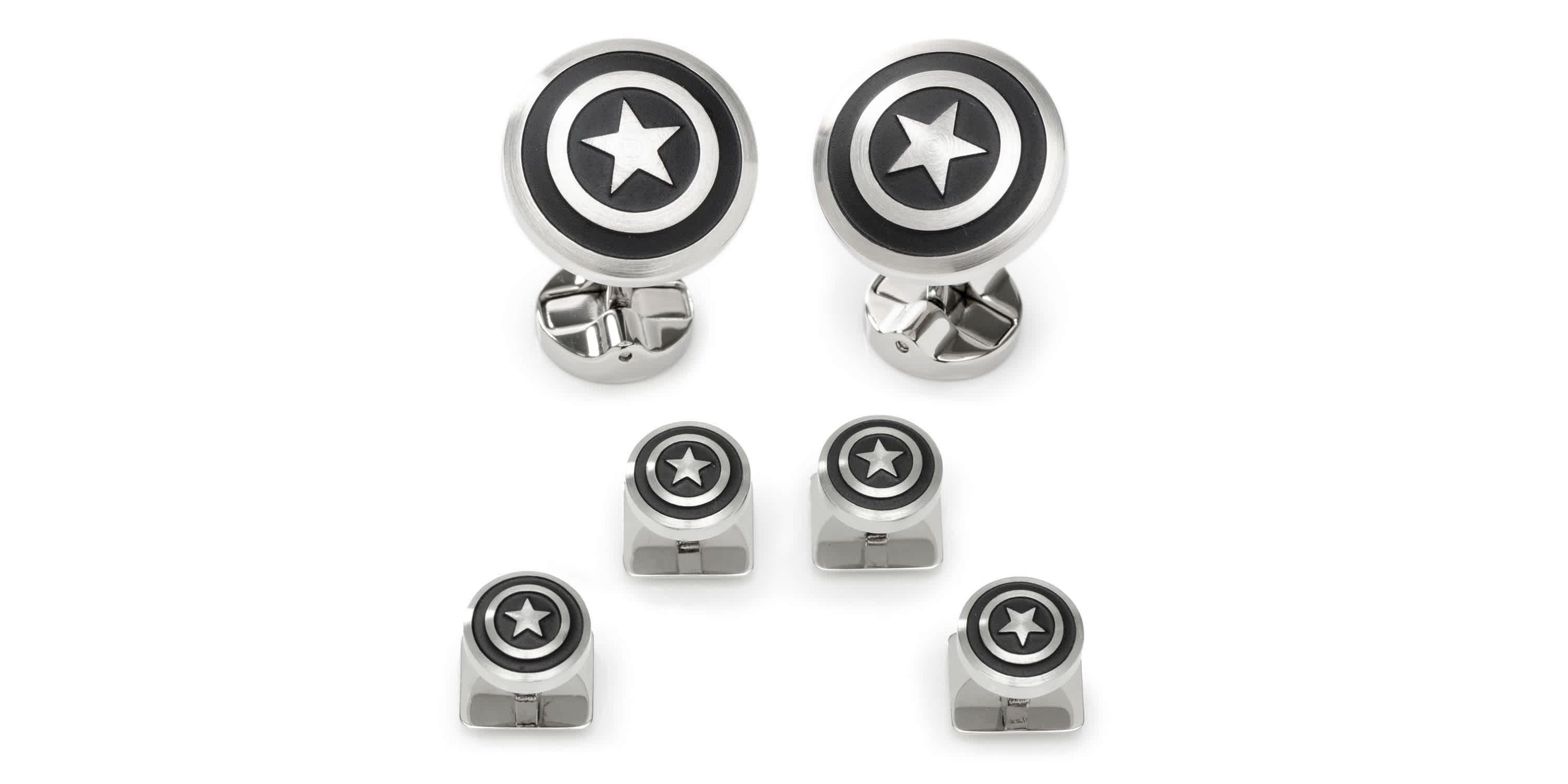 Captain America Shield Stainless Steel Stud Set