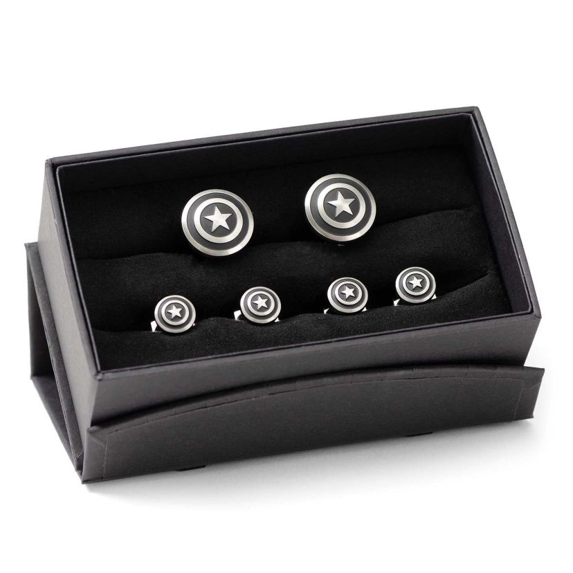 Captain America Shield Stainless Steel Stud Set