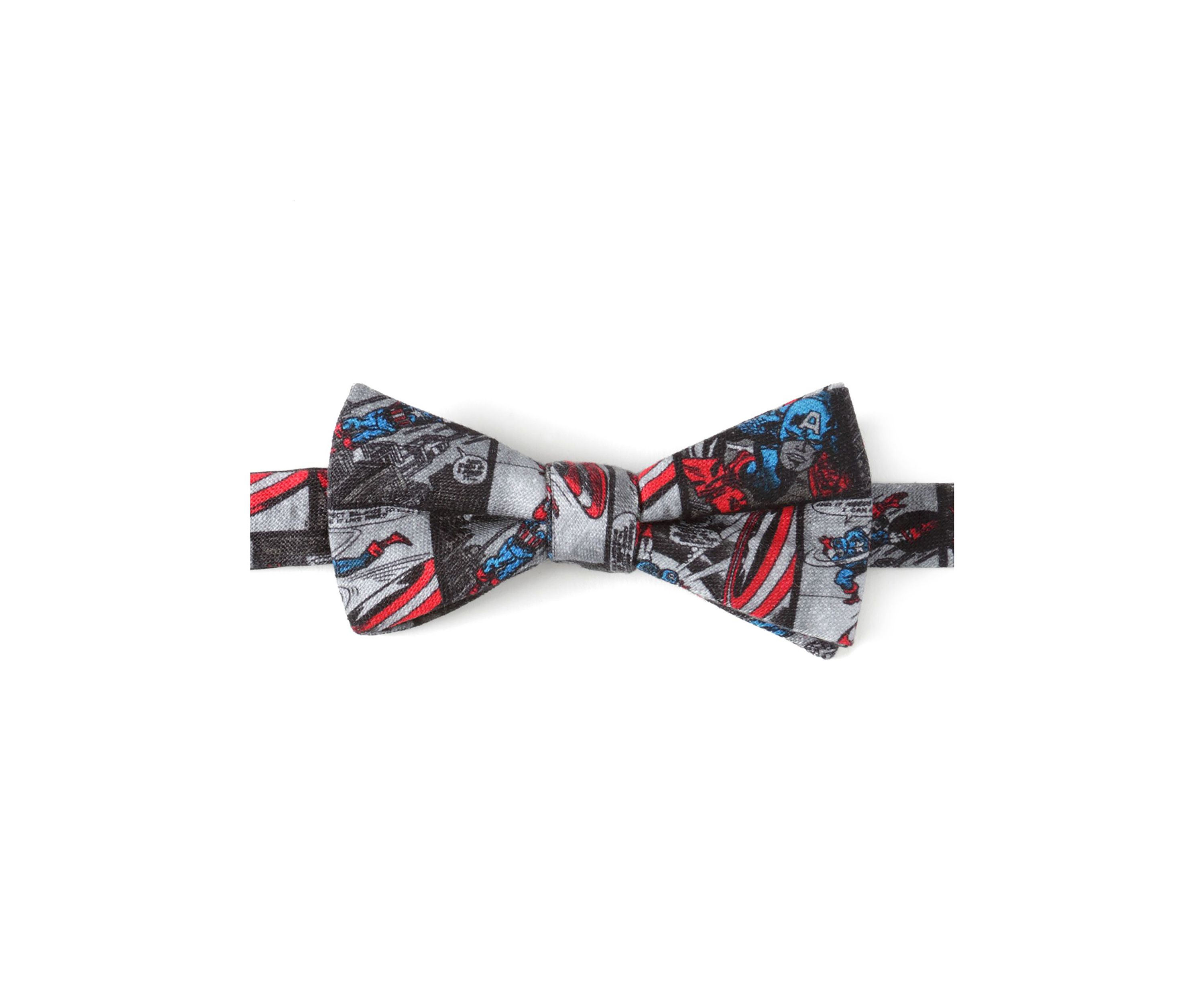Captain America Comic Gray Bow Tie