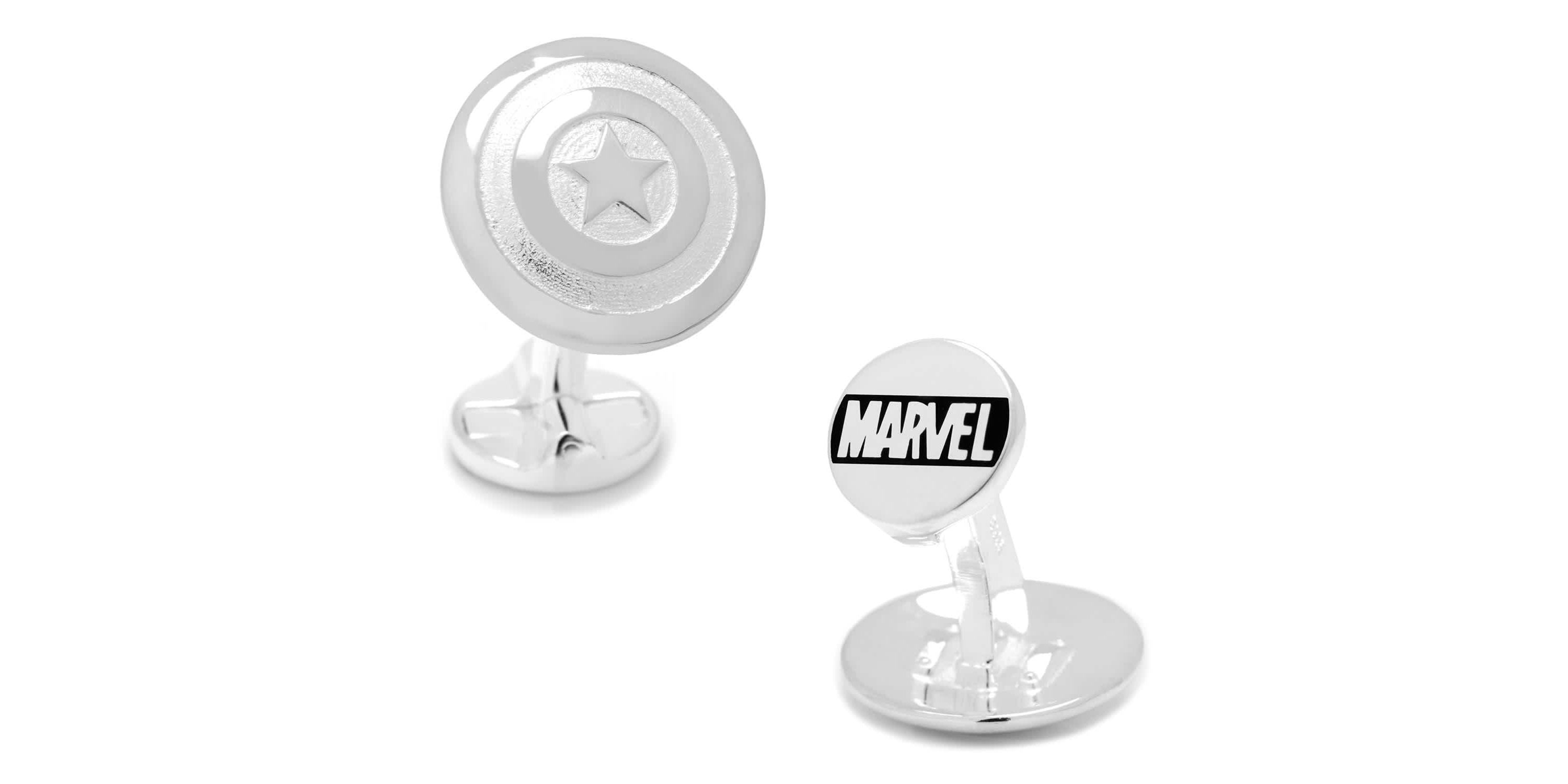 Sterling Silver 3D Captain America Shield Cufflinks