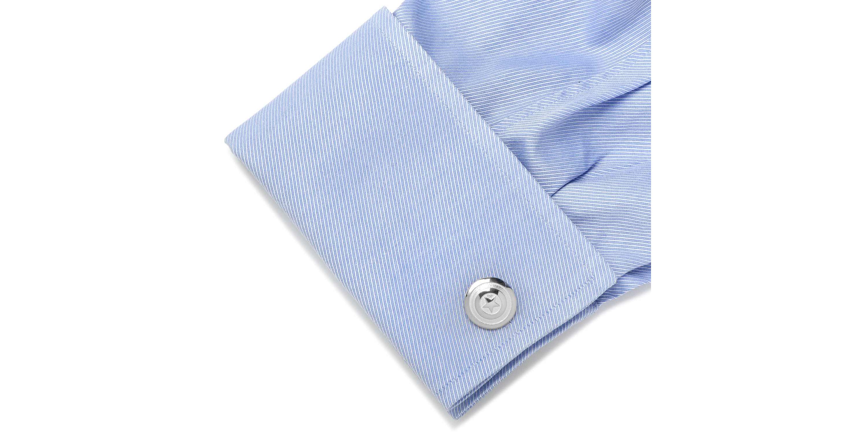 Sterling Silver 3D Captain America Shield Cufflinks