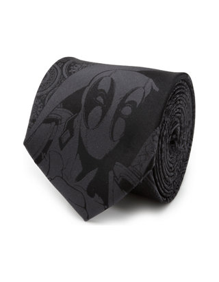 Men's Deadpool Hidden Paisley Black Silk Tie