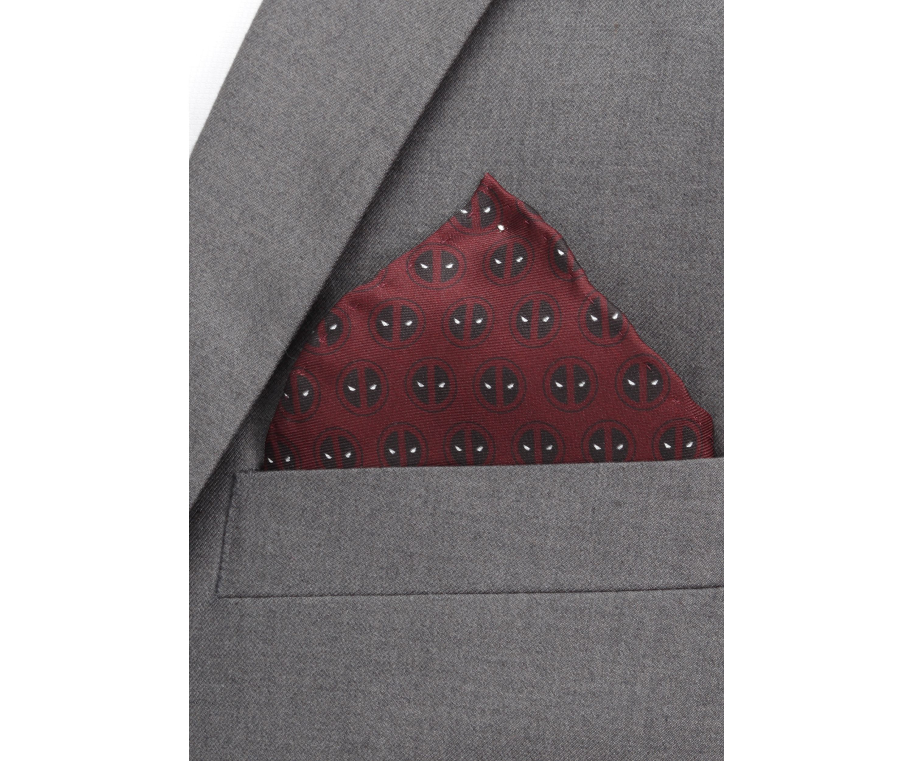 Deadpool Red Mask Silk Pocket Square