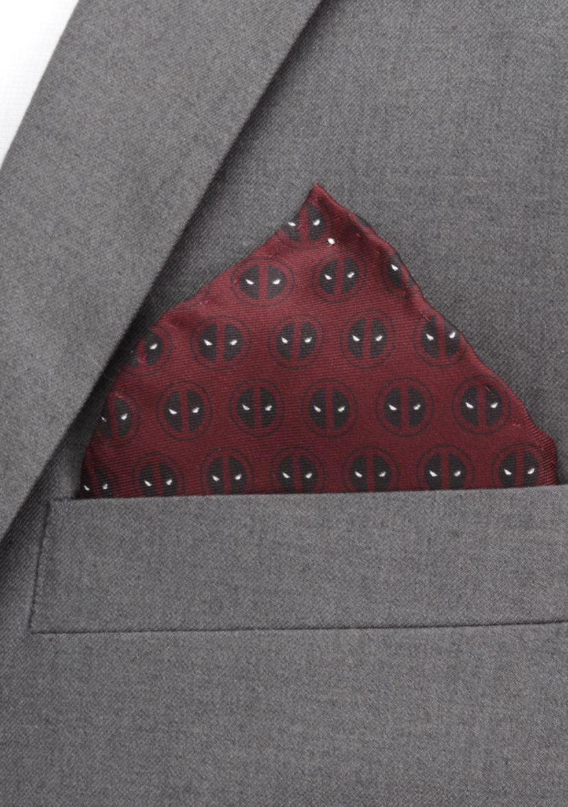 Deadpool Red Mask Silk Pocket Square