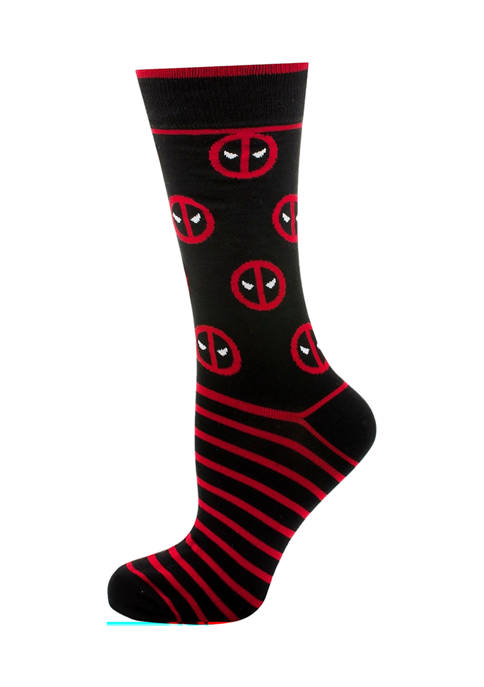 Marvel Deadpool Stripe Black Socks