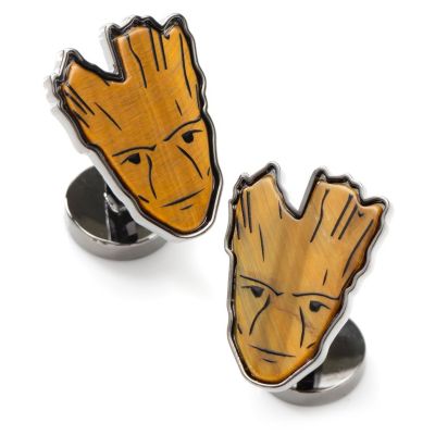 Marvel Men's I Am Groot Tigers Eye Cufflinks