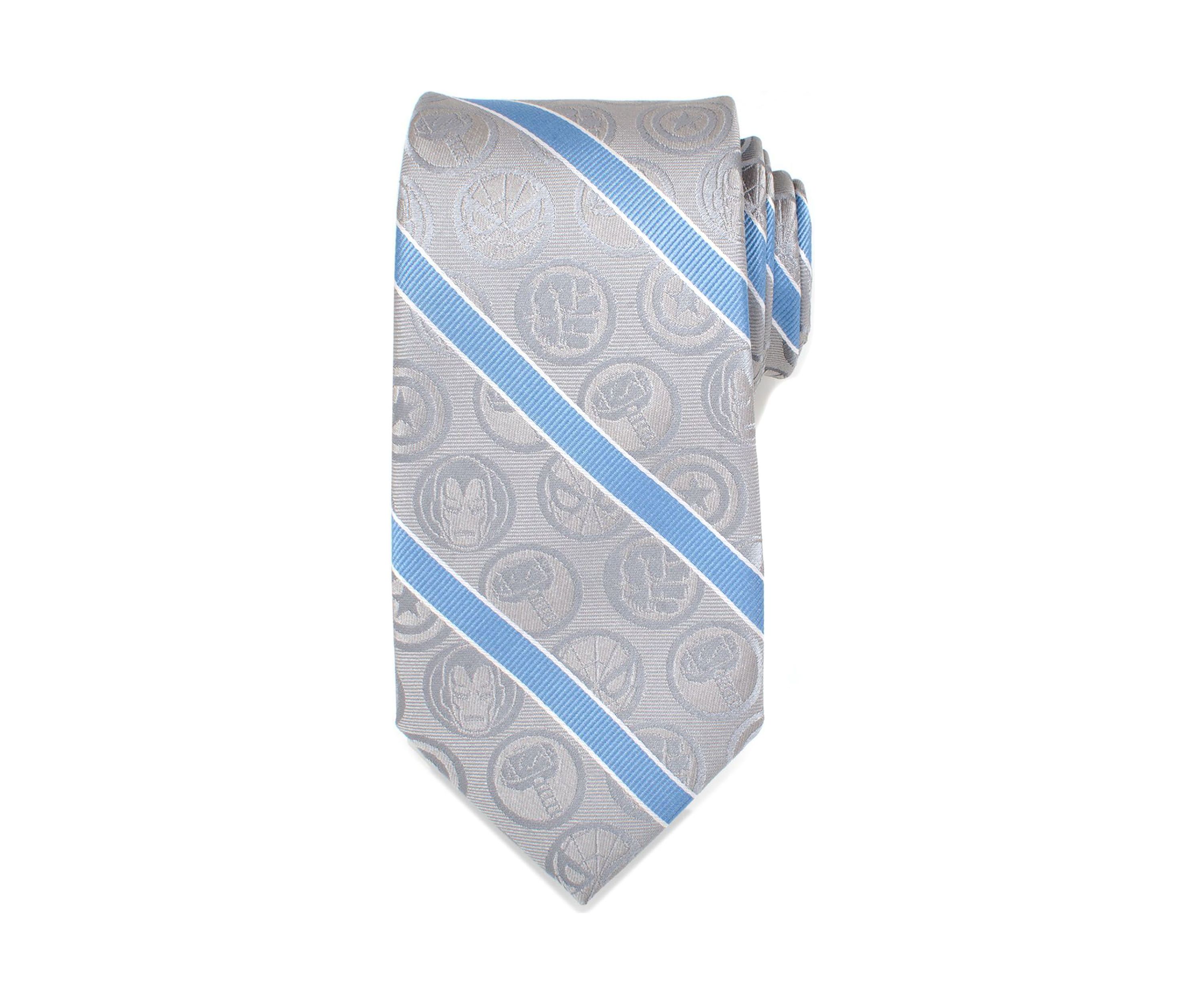 Marvel Comics Grey and Blue Stripe Tie