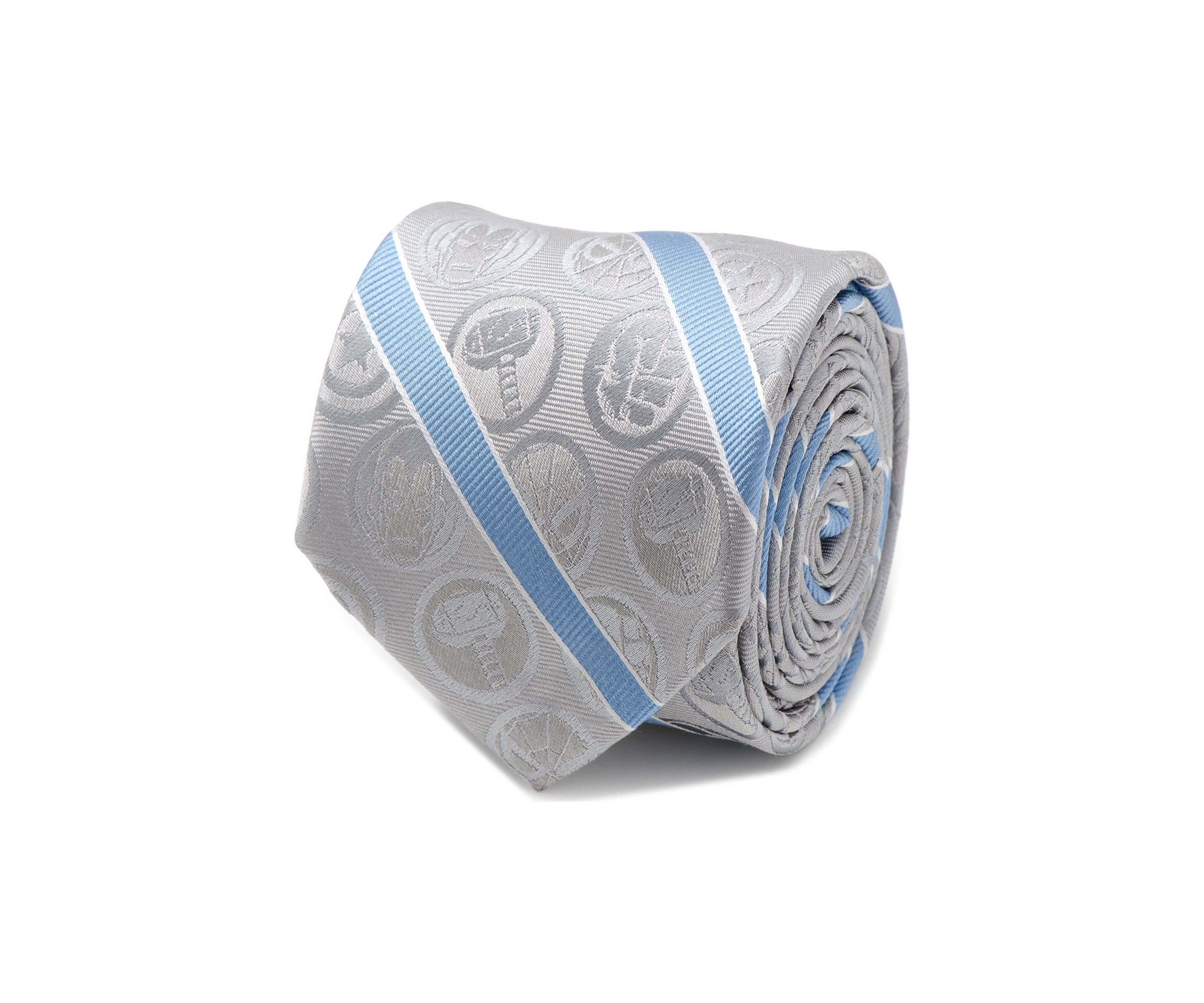 Marvel Comics Grey and Blue Stripe Tie