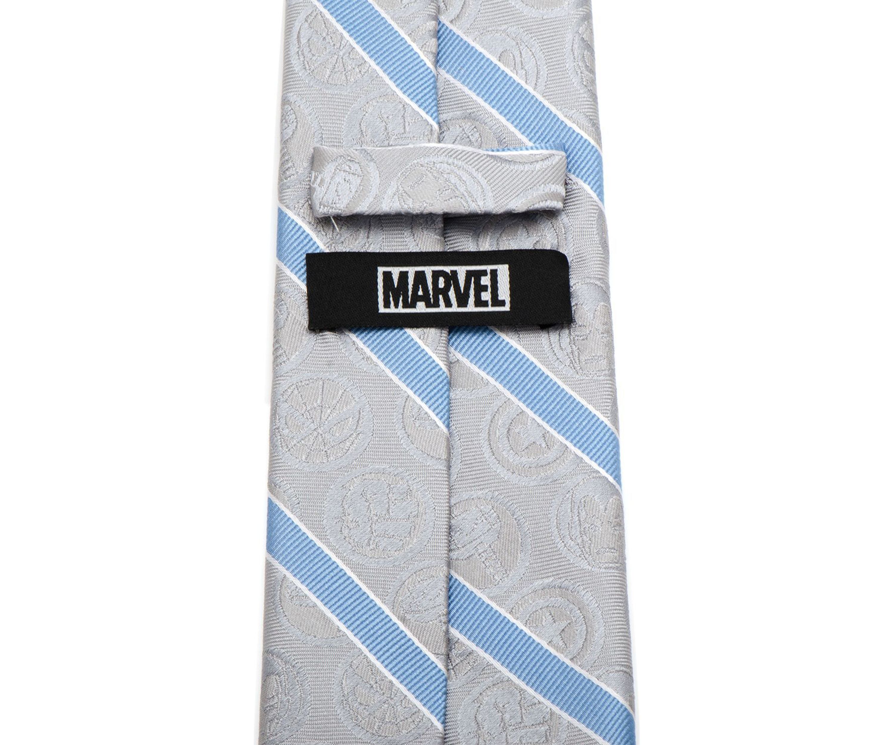 Marvel Comics Grey and Blue Stripe Tie