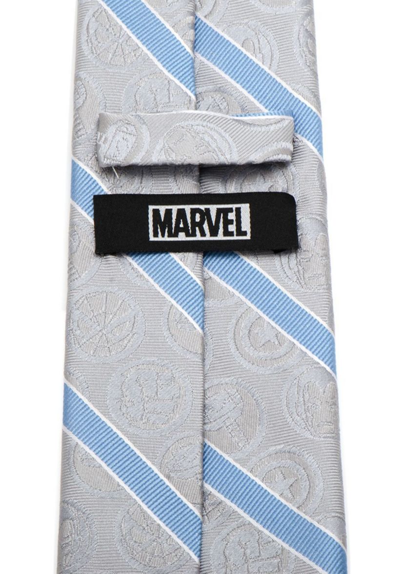 Marvel Comics Grey and Blue Stripe Tie