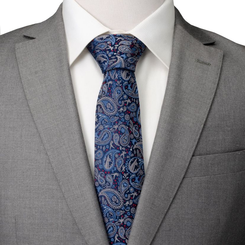 Avengers Blue Multi Paisley Tie