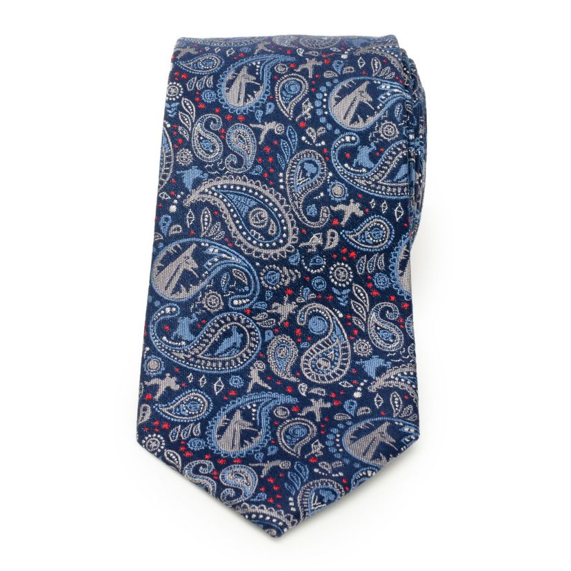 Avengers Blue Multi Paisley Tie