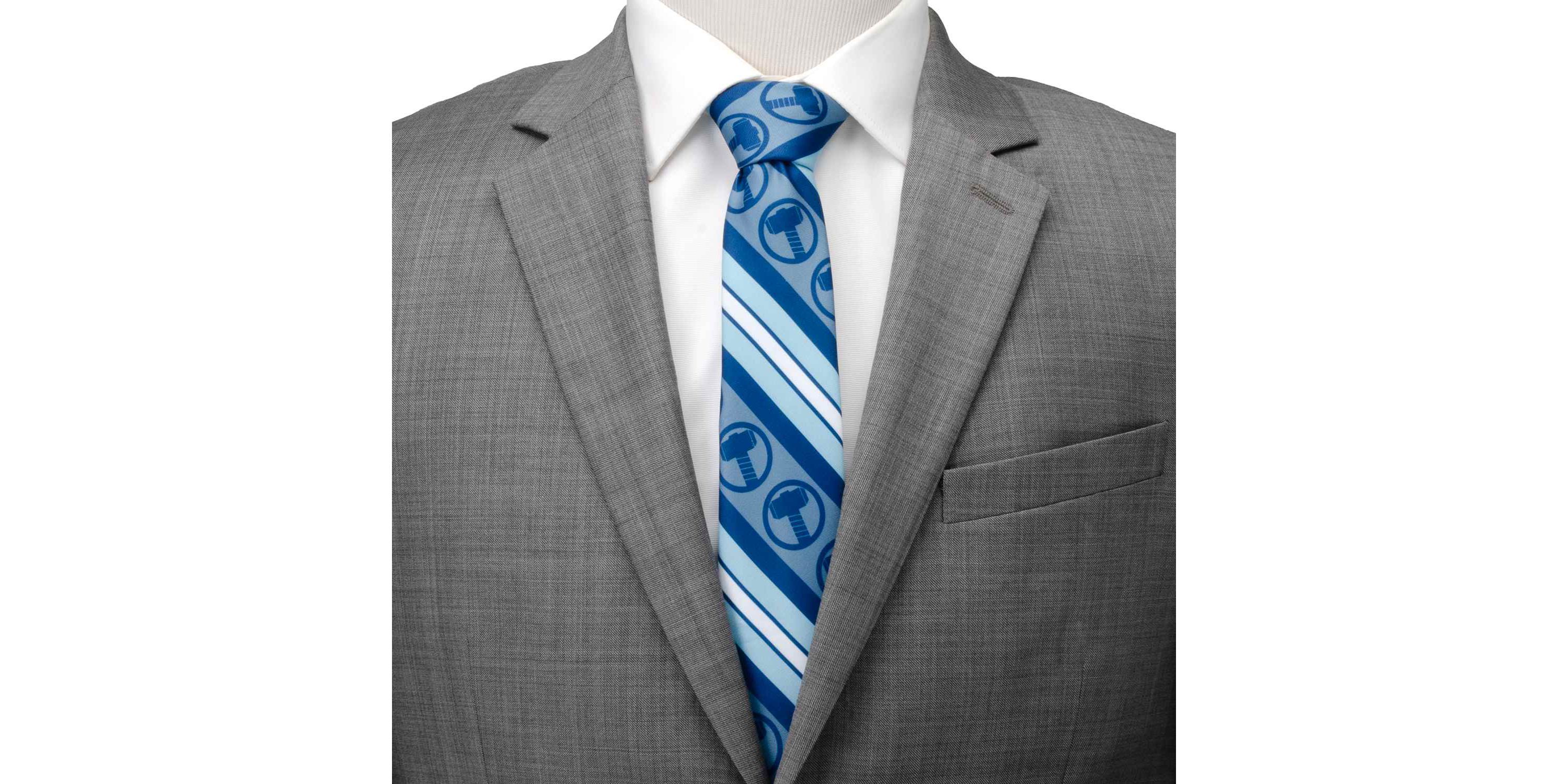 Thor Blue Striped Mens Tie