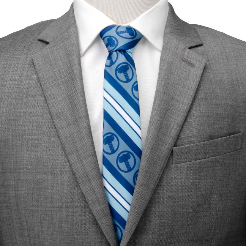Thor Blue Striped Mens Tie