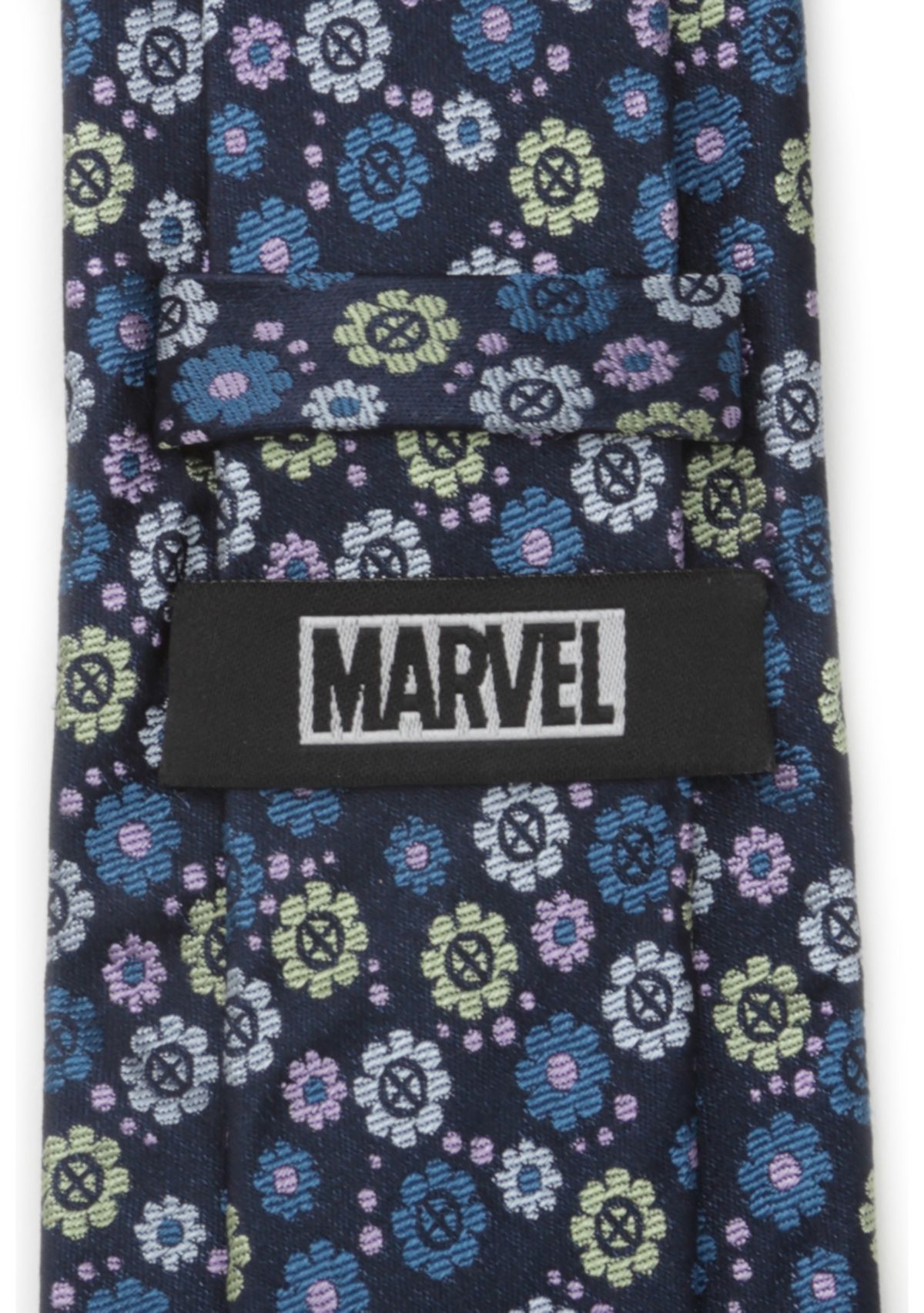 Mens X-Men Floral Navy Tie