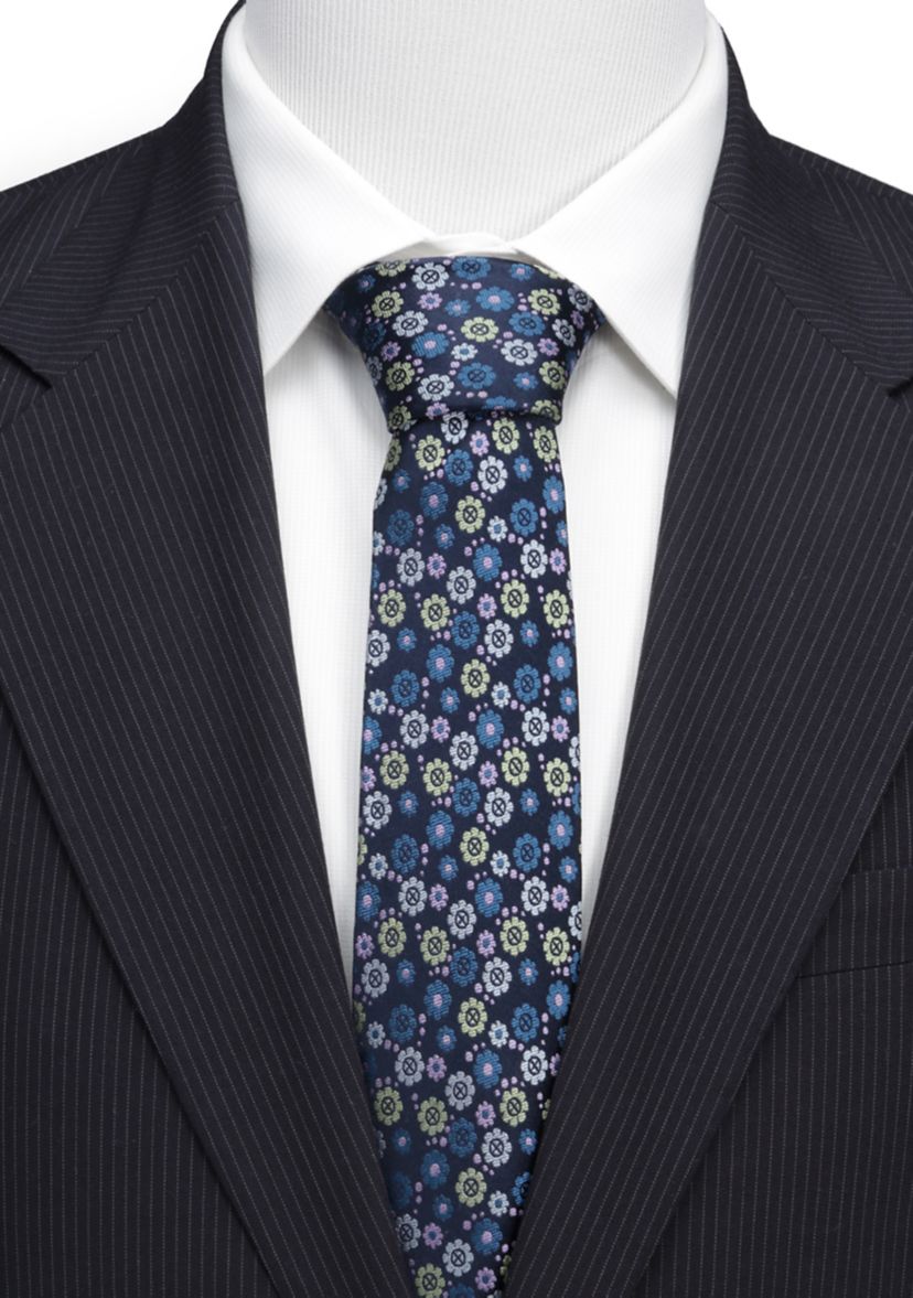 Mens X-Men Floral Navy Tie