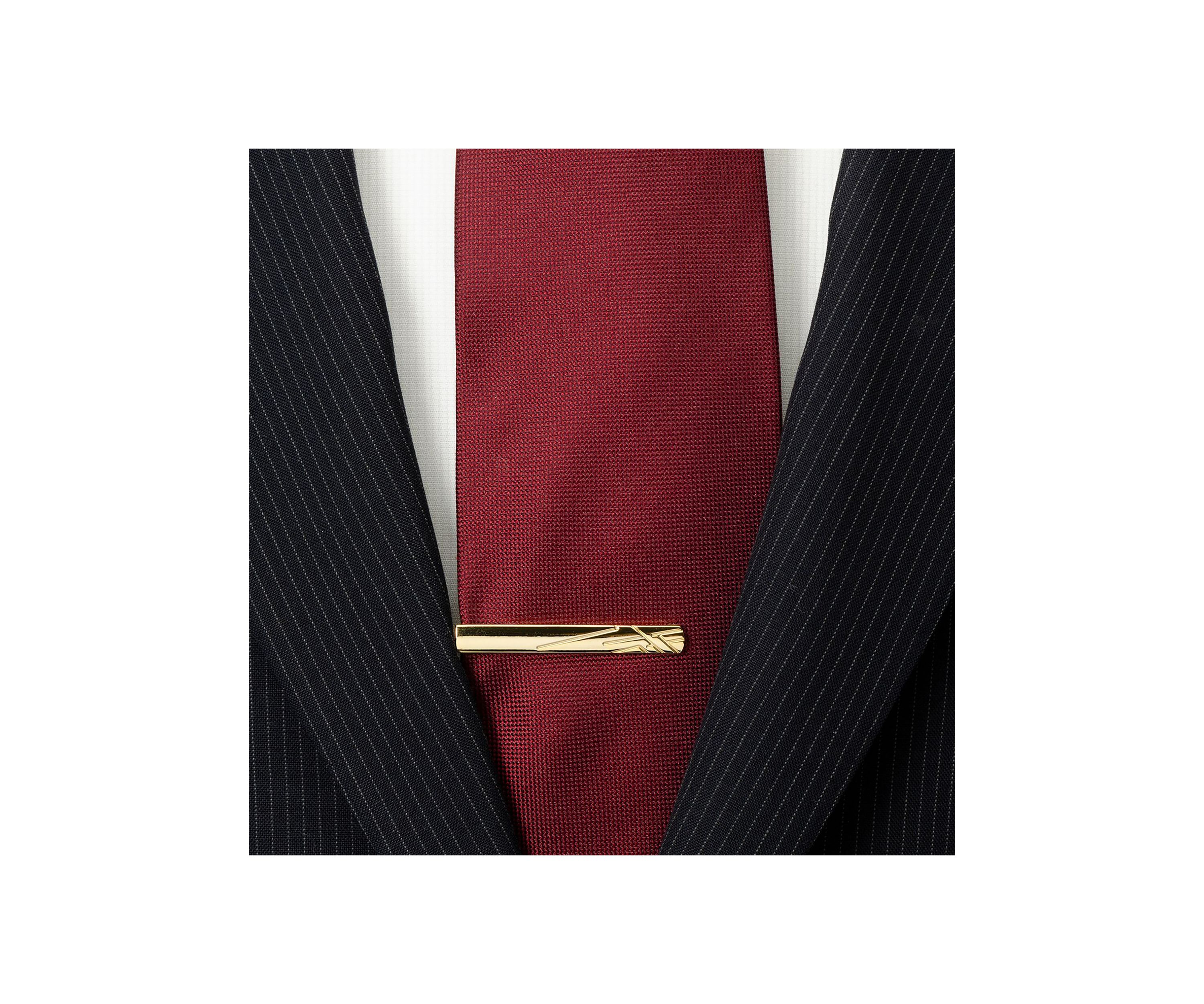 Gold Etched Lines Tie Clip
