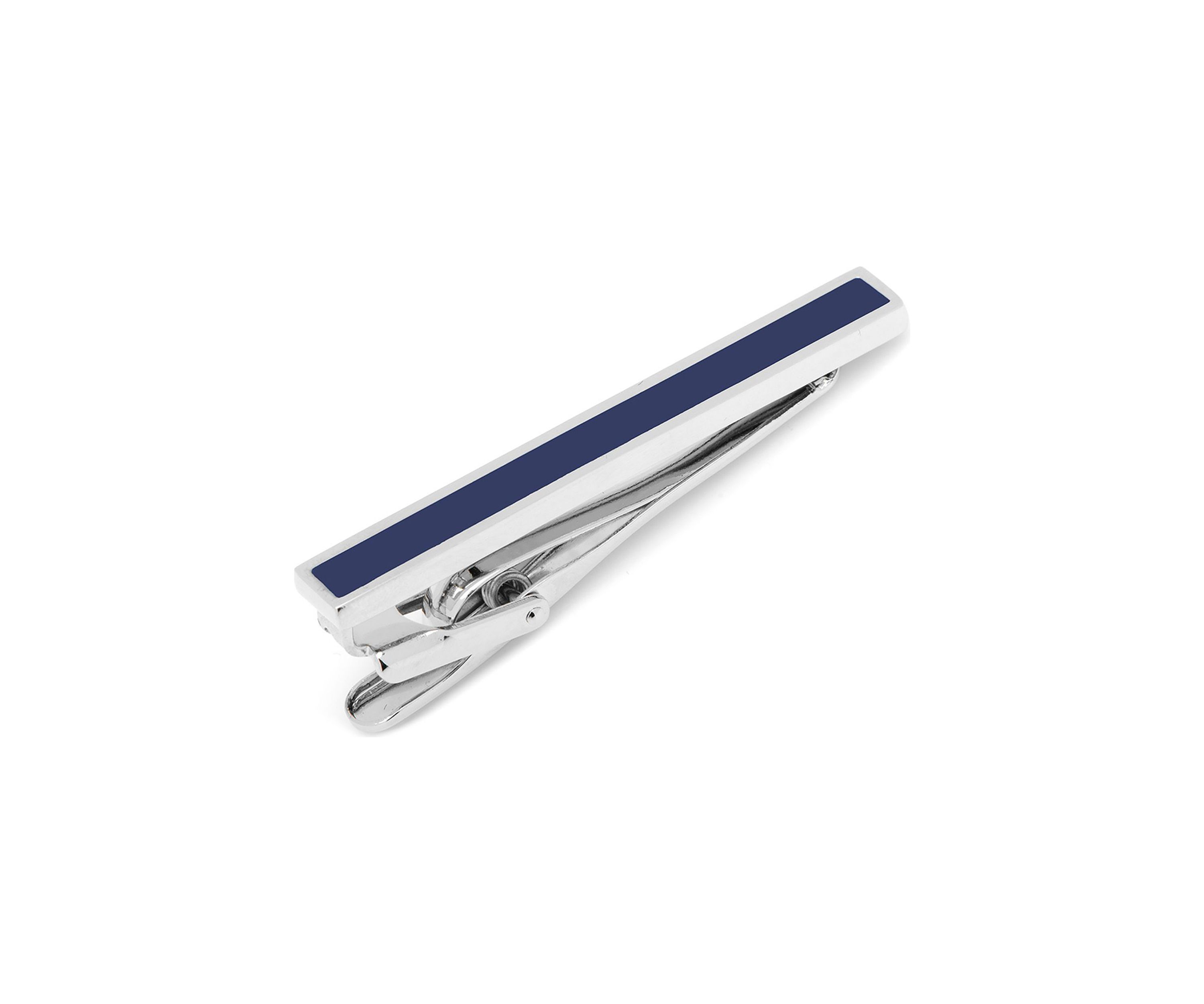 Navy Enamel Inlaid Tie Clip