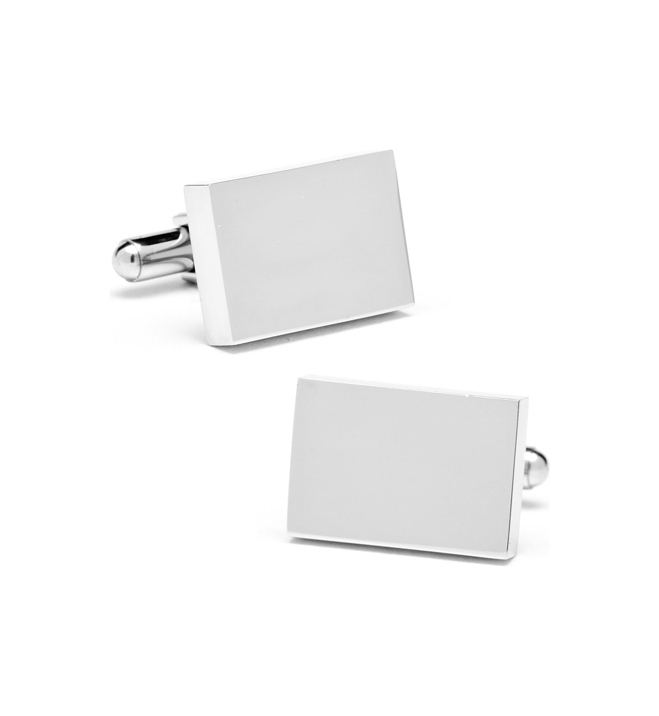 Stainless Steel Rectangle Infinity Engravable Cufflinks