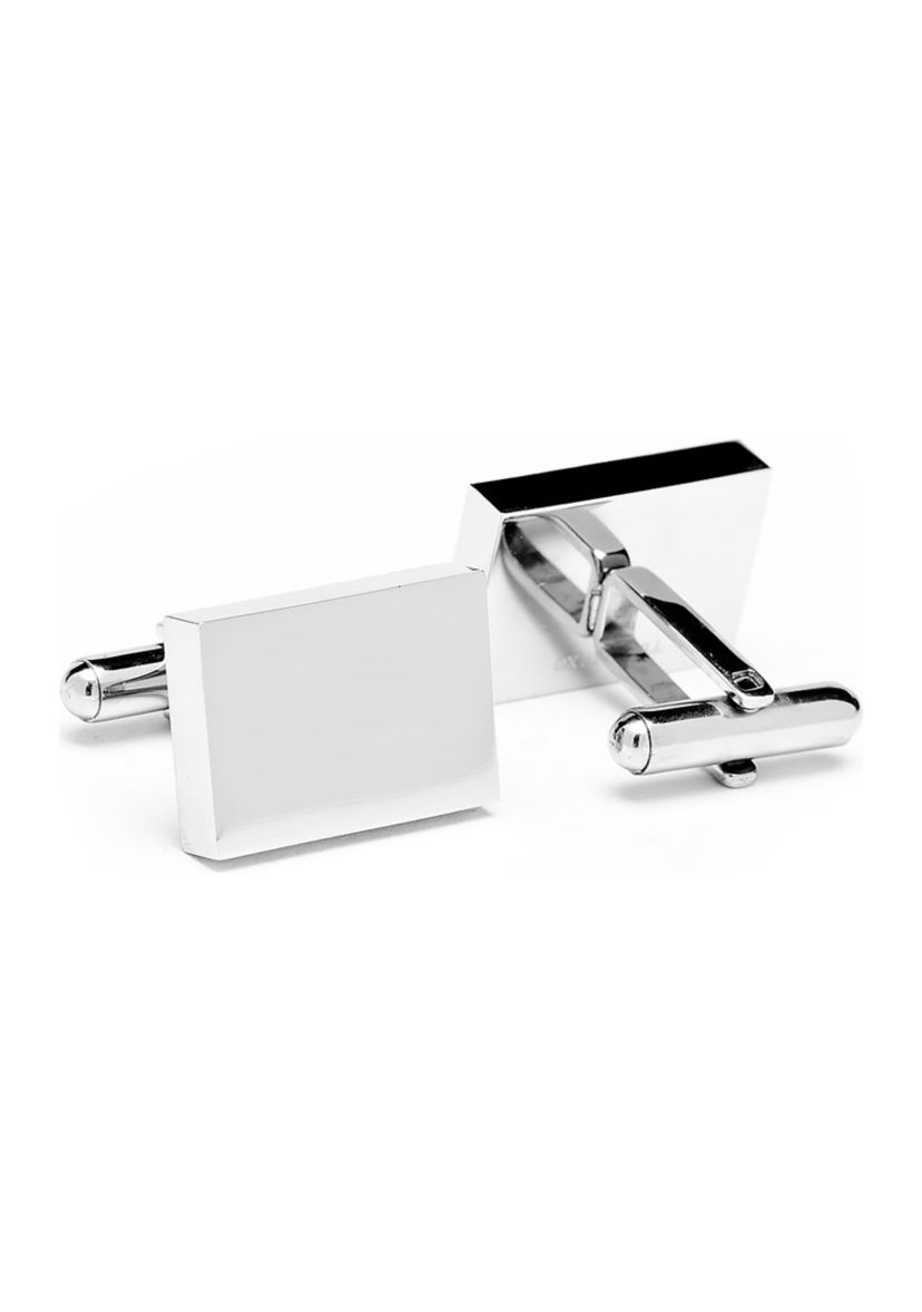 Stainless Steel Rectangle Infinity Engravable Cufflinks