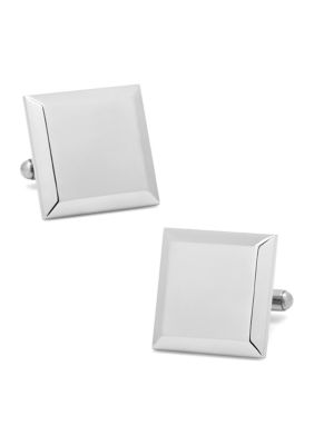 Stainless Steel Beveled Edge Engravable Square Cufflinks