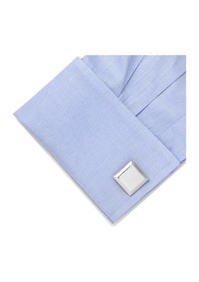 Stainless Steel Beveled Edge Engravable Square Cufflinks