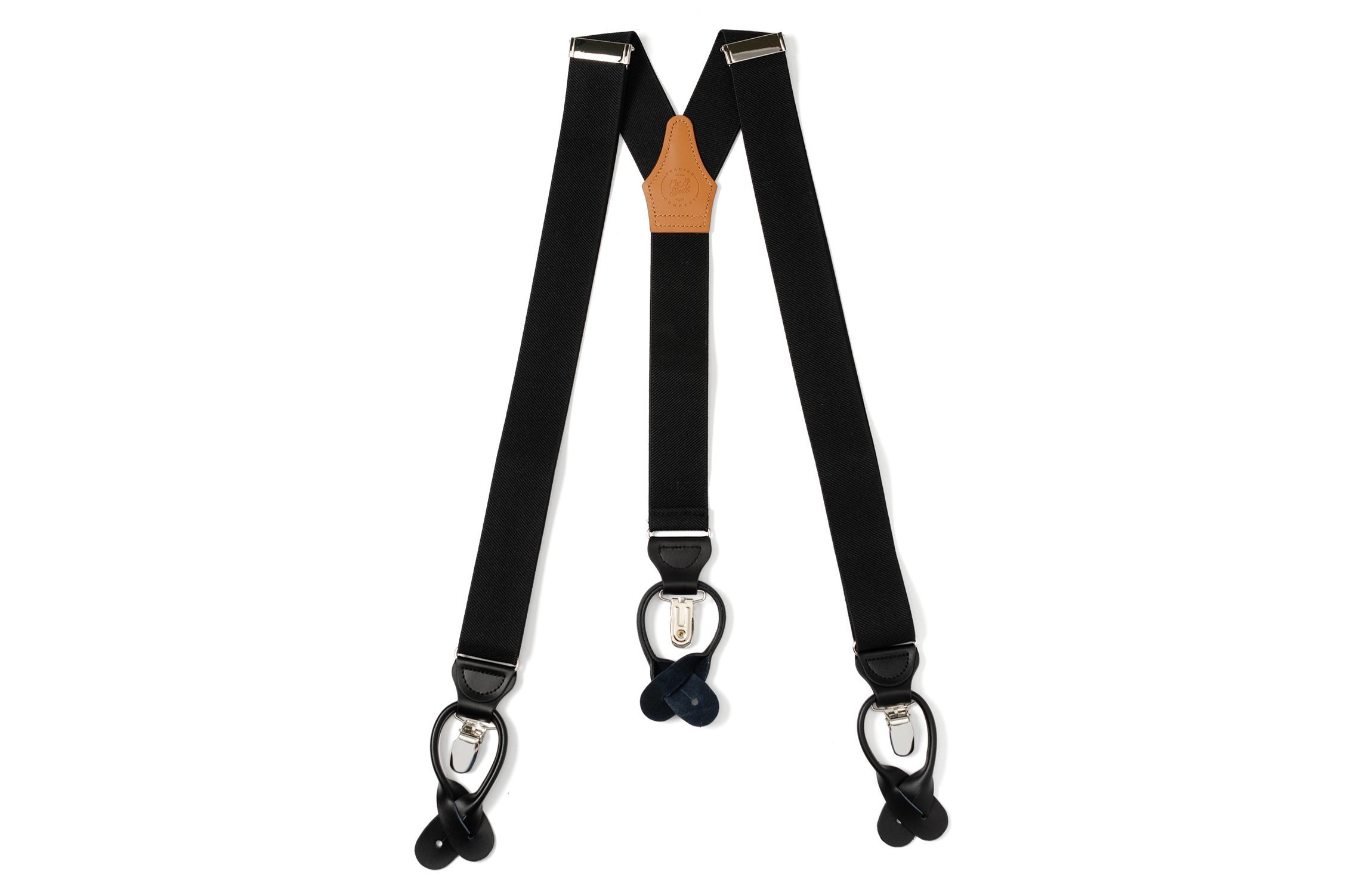 Black Clip/Button Suspenders