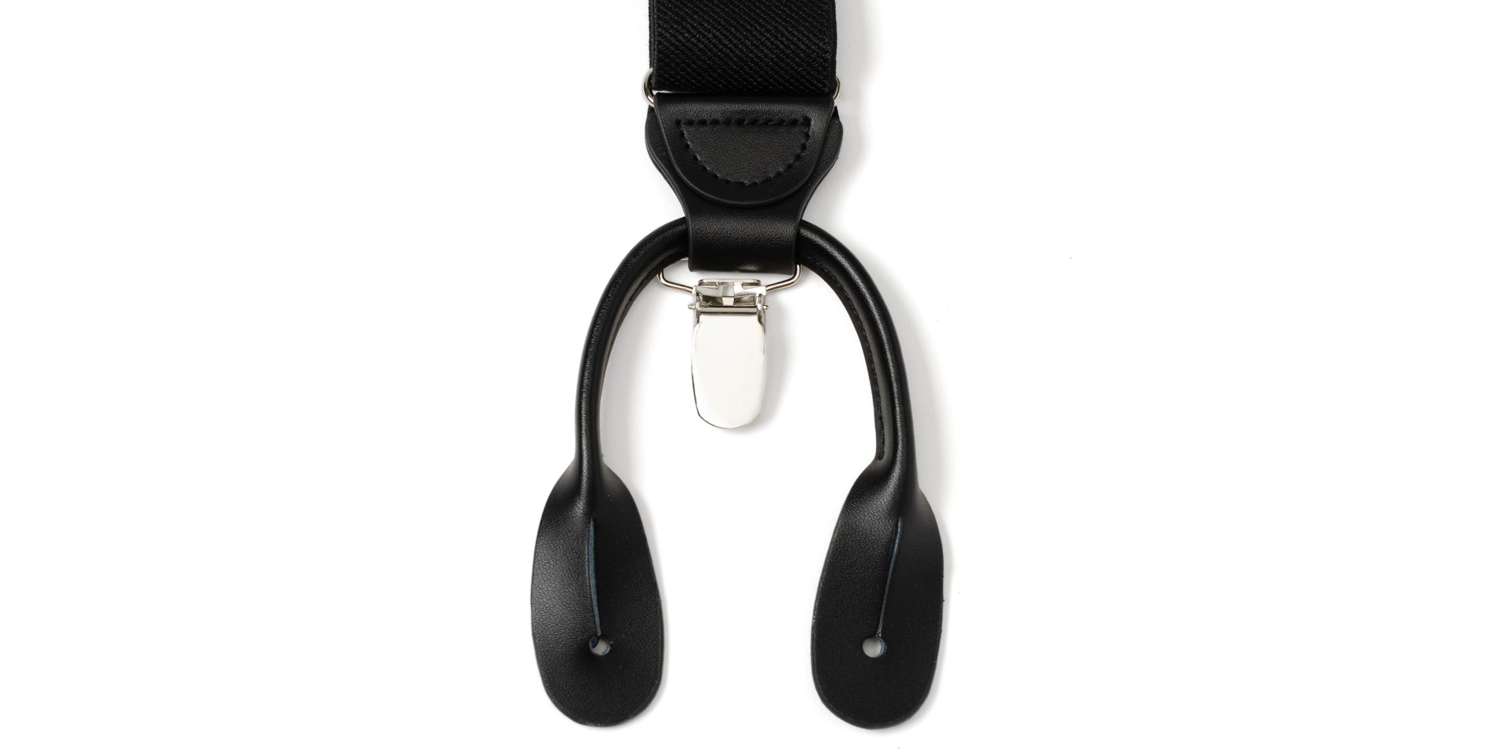 Black Clip/Button Suspenders