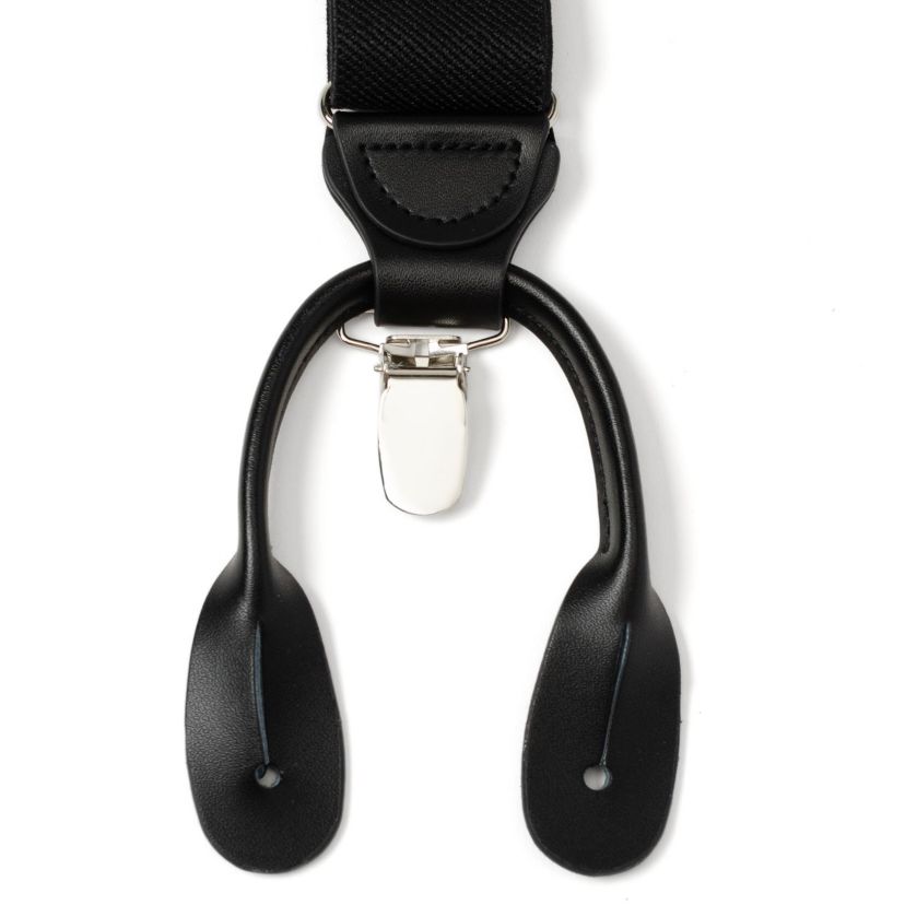 Black Clip/Button Suspenders
