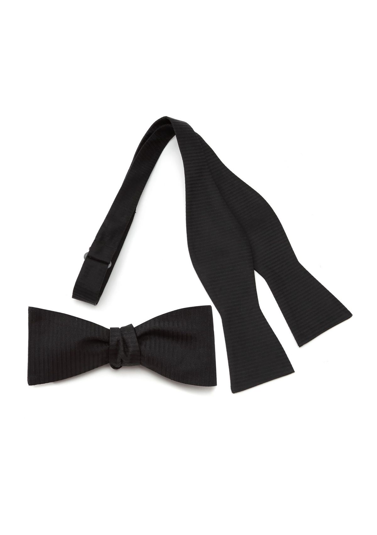 Black Formal Pinstripe Silk Bow Tie