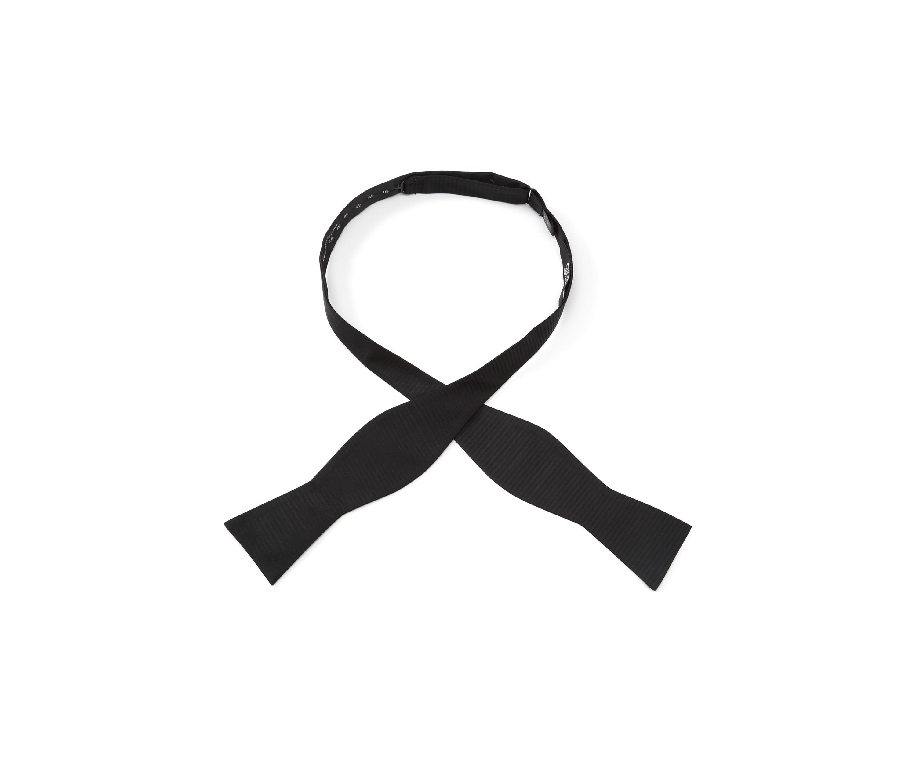 Black Formal Pinstripe Silk Bow Tie