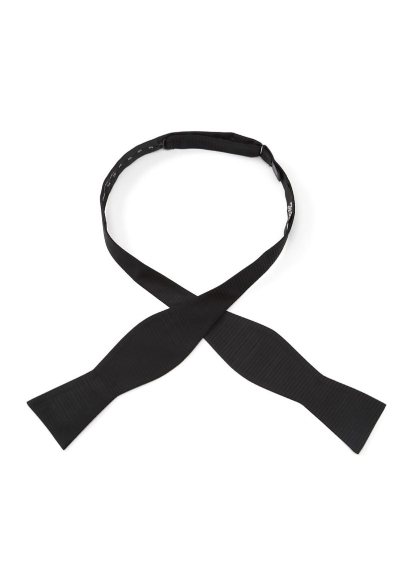 Black Formal Pinstripe Silk Bow Tie