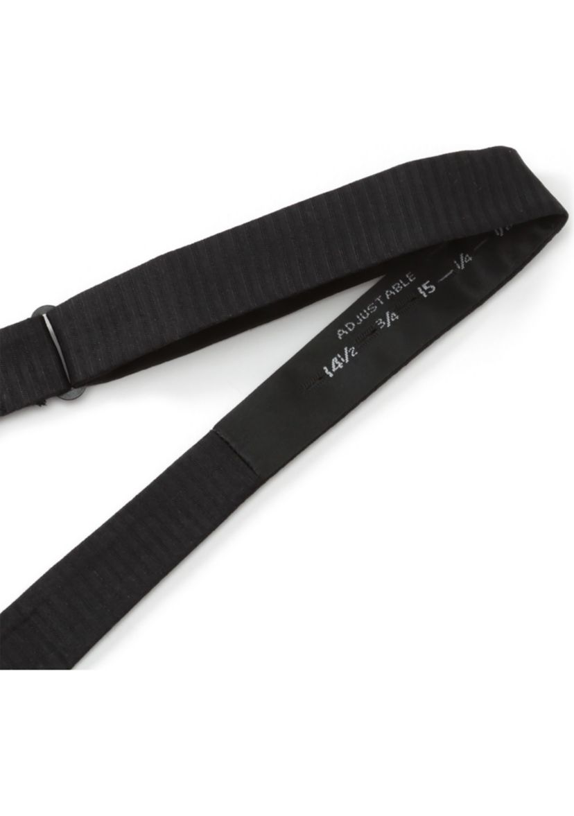 Black Formal Pinstripe Silk Bow Tie