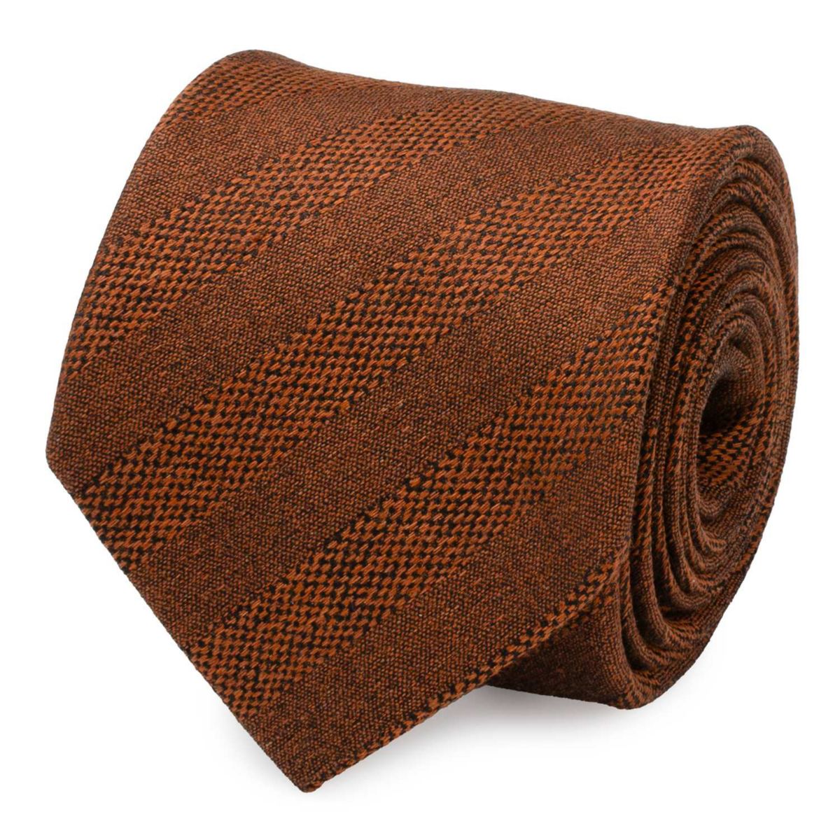 Burnt Sienna Tweed Striped Linen Mens Tie