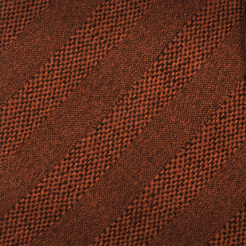 Burnt Sienna Tweed Striped Linen Mens Tie