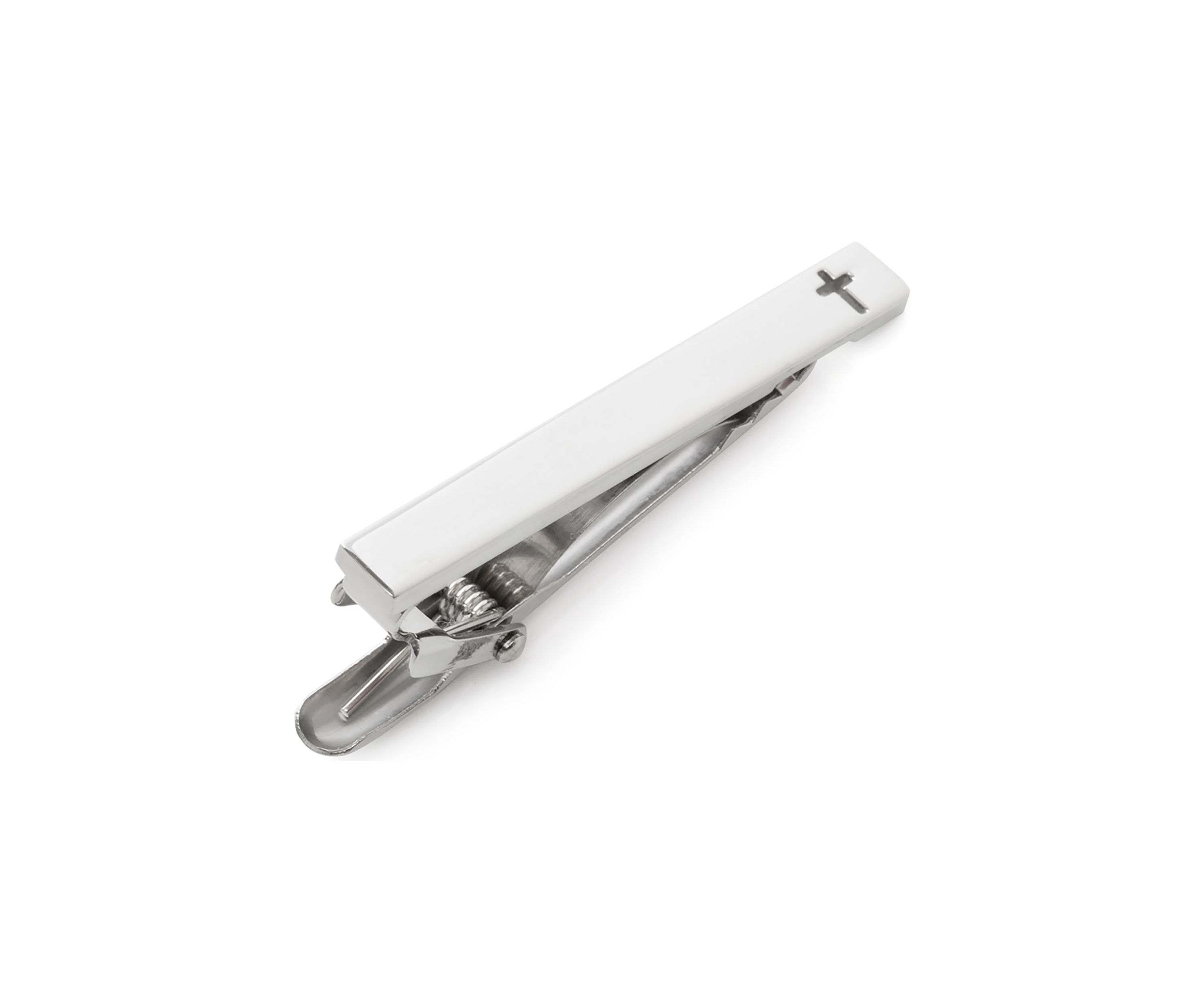 Cross Cutout Stainless Steel Tie Clip