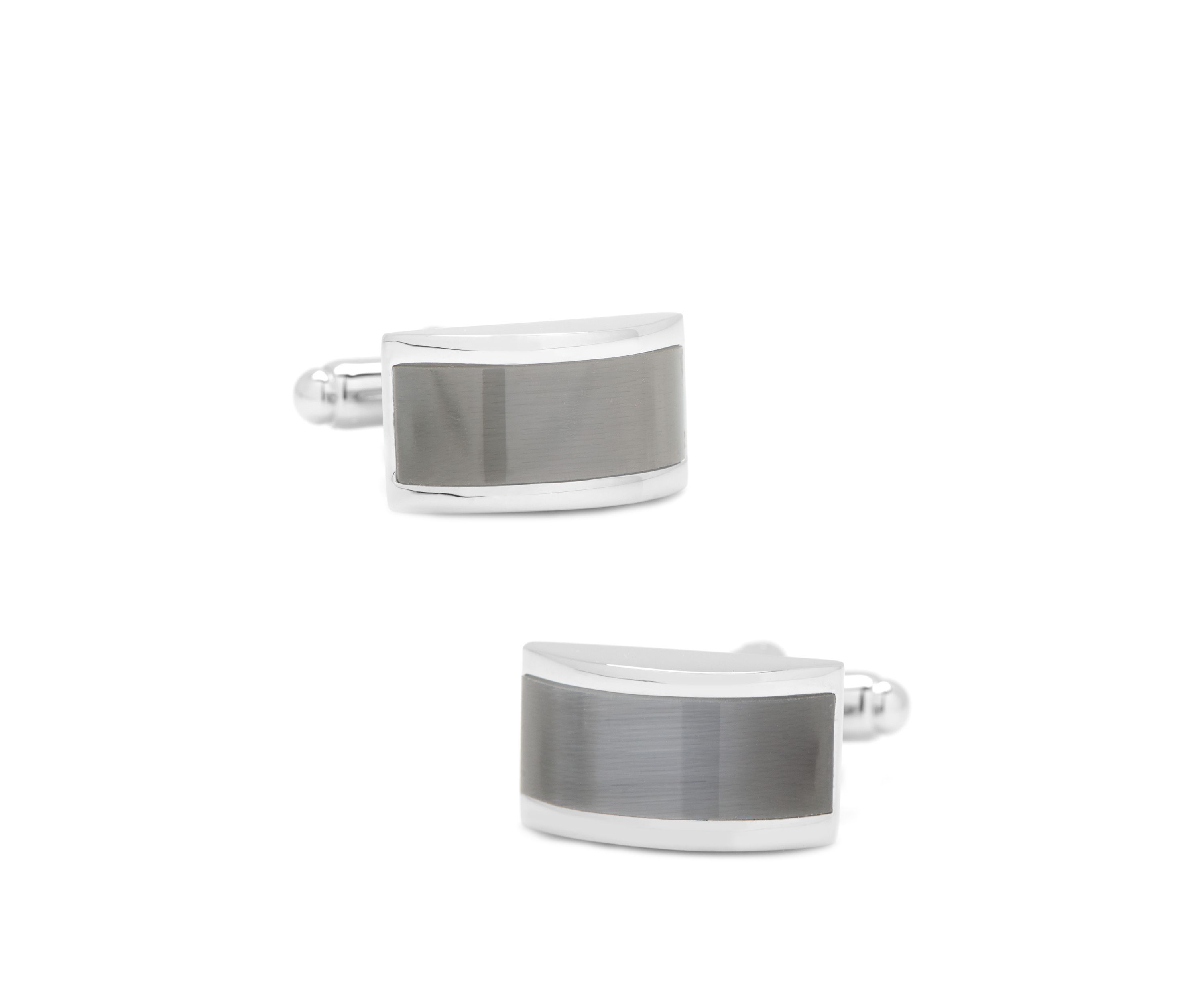 Gray Cats Eye Bridged Cufflinks