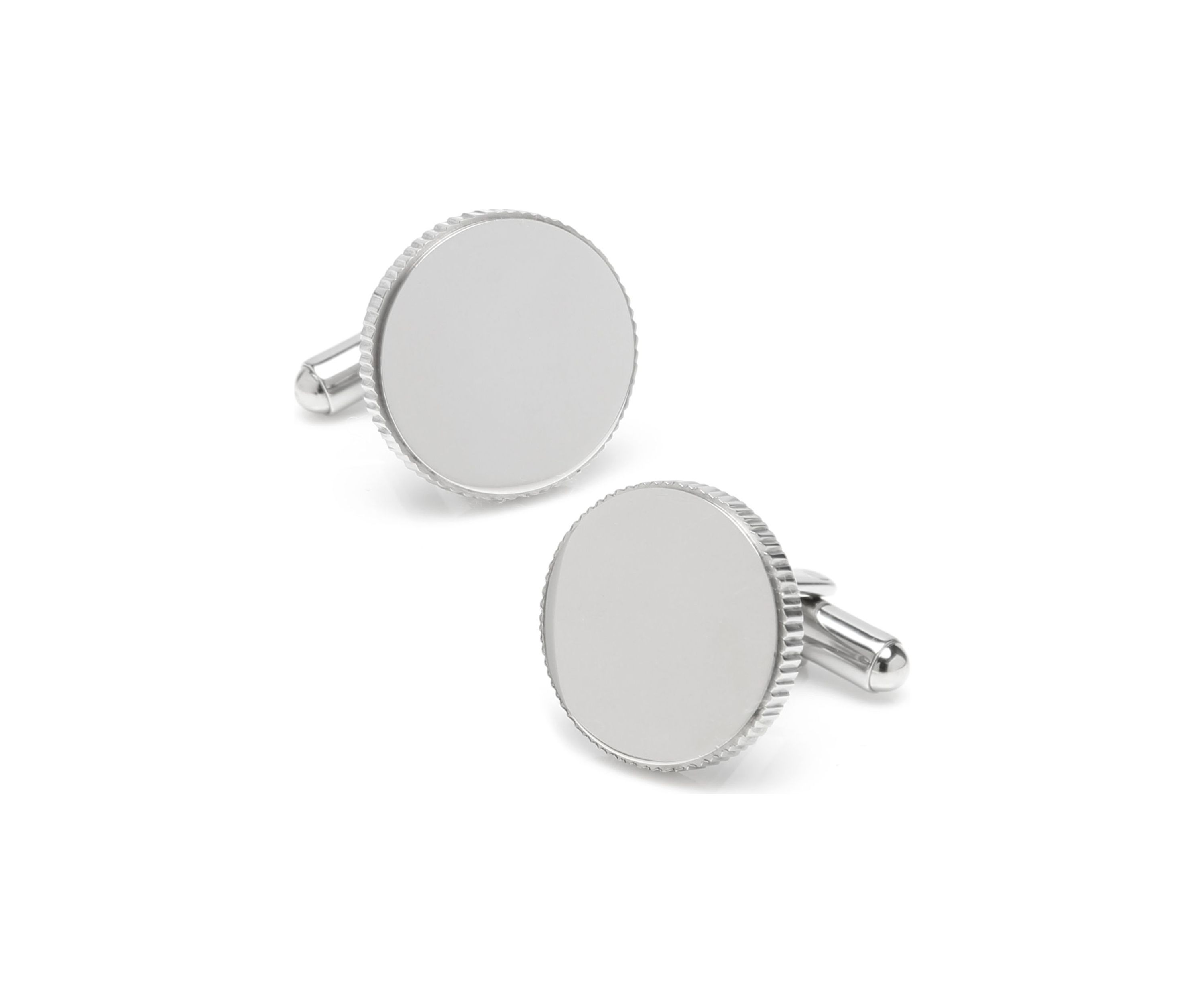 Stainless Steel Coin Edge Engravable Cufflinks
