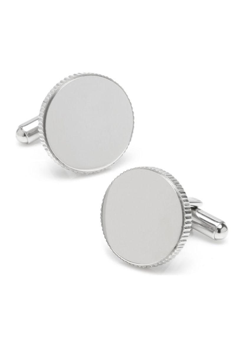 Stainless Steel Coin Edge Engravable Cufflinks
